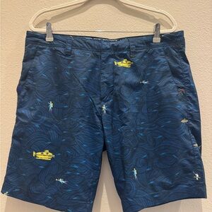 William Murray Golf Blue Swim Shorts with Life Aquatic with Steve Zissou Print